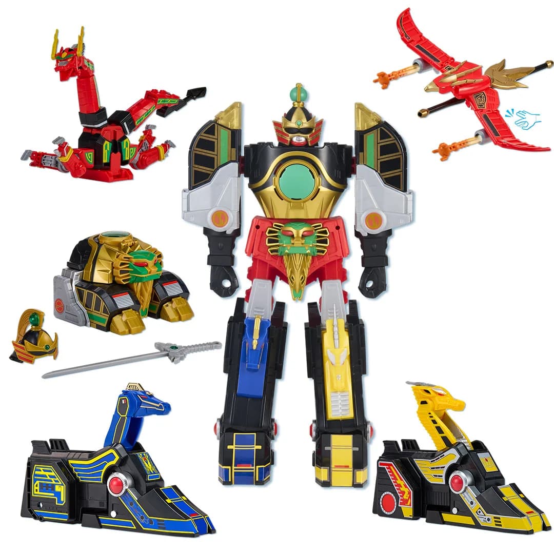 Playmates Power Rangers Mega Thunderzord Action Figure Re-Ignition Ultimate Combiner Robot Collect Lord Zedd Tigerzord Dinozords
