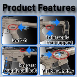 Nylon SLR Electric Gel Ball Blasting Toy Gun, Automatic Splash Ball Launcher, Suitable for Outdoor Shooting Games [No Ammo]