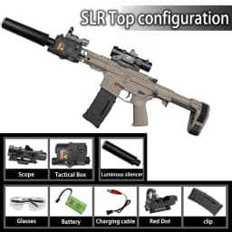 Nylon SLR Electric Gel Ball Blasting Toy Gun, Automatic Splash Ball Launcher, Suitable for Outdoor Shooting Games [No Ammo]