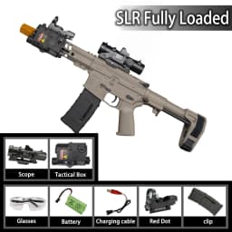 Nylon SLR Electric Gel Ball Blasting Toy Gun, Automatic Splash Ball Launcher, Suitable for Outdoor Shooting Games [No Ammo]
