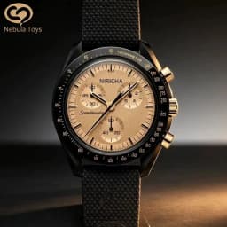 Hot 2026 MoonSwatch 1969 Lunar Landing Program Exclusive Edition Black Case Gold Dial Quartz Watch Gifts