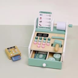 Kids Wooden Simulation Supermarket Checkout Counter Toy Cash Register Kids Role-Play Toys Kitchen Toys Girls Pretend Play