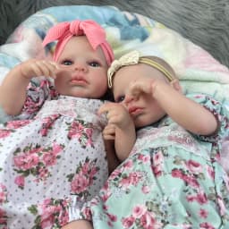 MRB 50CM LouLou Awake Twins Girl Reborn Baby Dolls Lifelike Vinyl Newborn 3D Skin Visible Veins DIY Toys For Girls