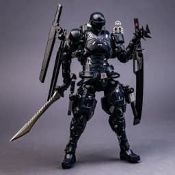 22cm Super Black Warrior SC001 Snake Eyes Action Figure 1/10 Mecha Ninja Articulated Figure Finished Model Collect Toy Boy Gift