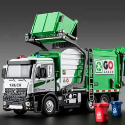 1:18 Electric Sanitation Garbage Truck Toy Cars Model Alloy Water Tanker Diecast Light Sound Vehicle Children's Educational Toys