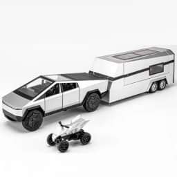 1:32 Pickup Model Car Toys Simulation Metal Diecast Truck Trailer RV Limousine Sound Light Collection Toy for Boys Gifts