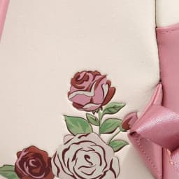 Beauty & Beast Princess Belle Flowers White Pink Wallet Mini Backpack