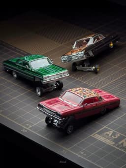 97M Model 1/64 Scale 1964 Impala SS Lowrider Bounce Car Alloy Car Model Classics Adult Souvenir Gift Static Display