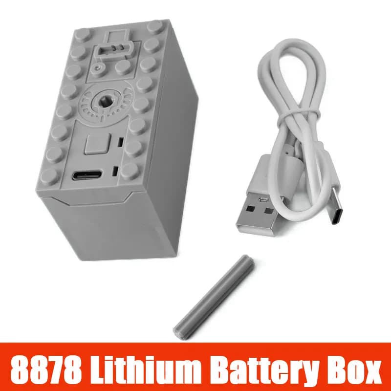 8878 Rechargeable Lithium Battery Box With Type-C Port Multi Power Functions Speed Control Parts For Technical Car Train Blocks