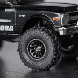 INJORA 0.7" D19 Ripple Black Coating Brass Beadlock Wheels for 1/30 Axial SCX30 (W7005)