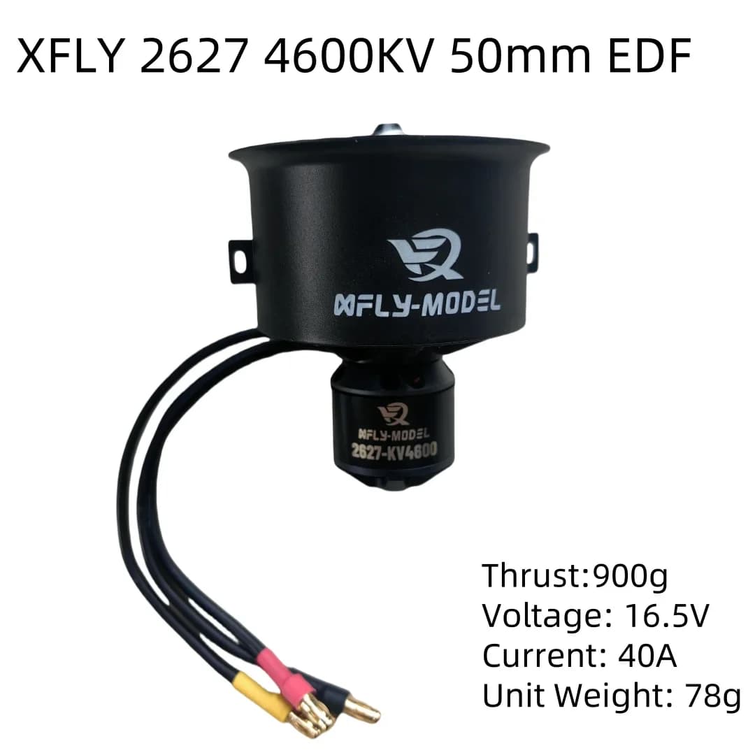 XFly 2627-KV4600 4S EDF Power System 50mm 12-Blades Ducted Fan Galaxy X5 Brushless Outrunner Motor for Rc Jet Aircraft