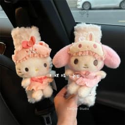 Cartoon Cat Car Seat Belt Shoulder Cover Rabbit Dog Doll Cartoon Car Interior Accessories Seat Belt Protective Cover Girl Gift