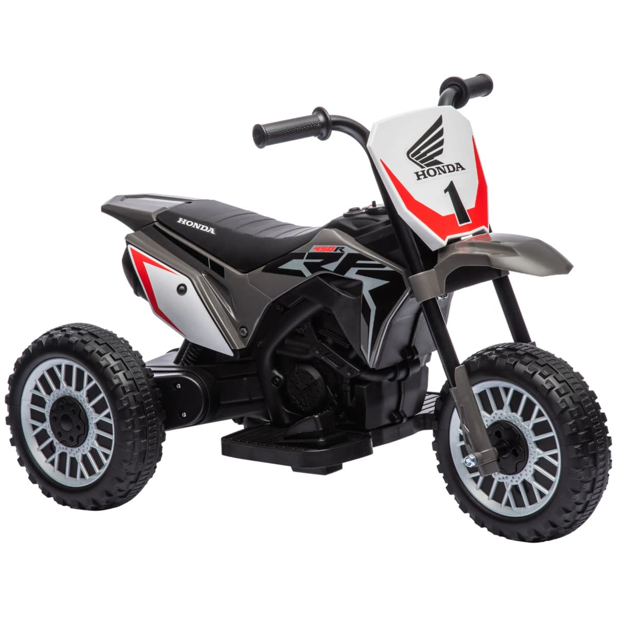 Homcom Children's Electric Motorcycle with Licensed Honda Crf450Rl 71X40.5X43.5Cm Gray