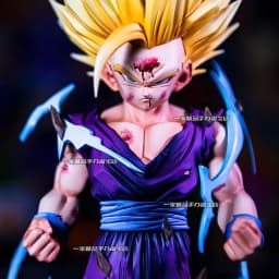 26cm Dragon Ball Z Super Saiyan 2 Gohan Gk Statue Double Interchangeable Head Sculpture With Base Chassis Decor Anime Gift