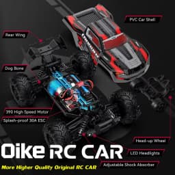 Oike 4WD Super Brushless 80KM or 50KM/H RC Car With LED Remote Control Cars High Speed Drift Racing 4x4 Off Road Buggy Truck Toy