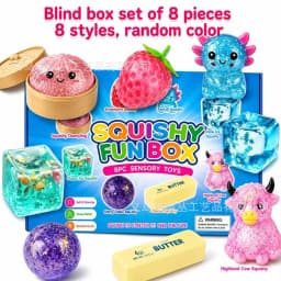 Random Color 8pcs/Box TPR Maltose-Filled Squishy Toy, Slow Rising Stress Relief Sensory Fidget Decompression Blind Box Gift
