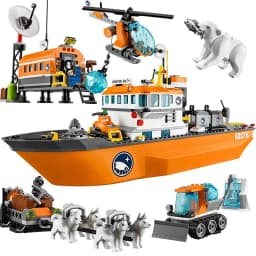 717Pcs City Series Arctic Exploration Building Blocks, Giant Ship Model, Kids DIY Assembly Toy, Christmas & Birthday Gifts