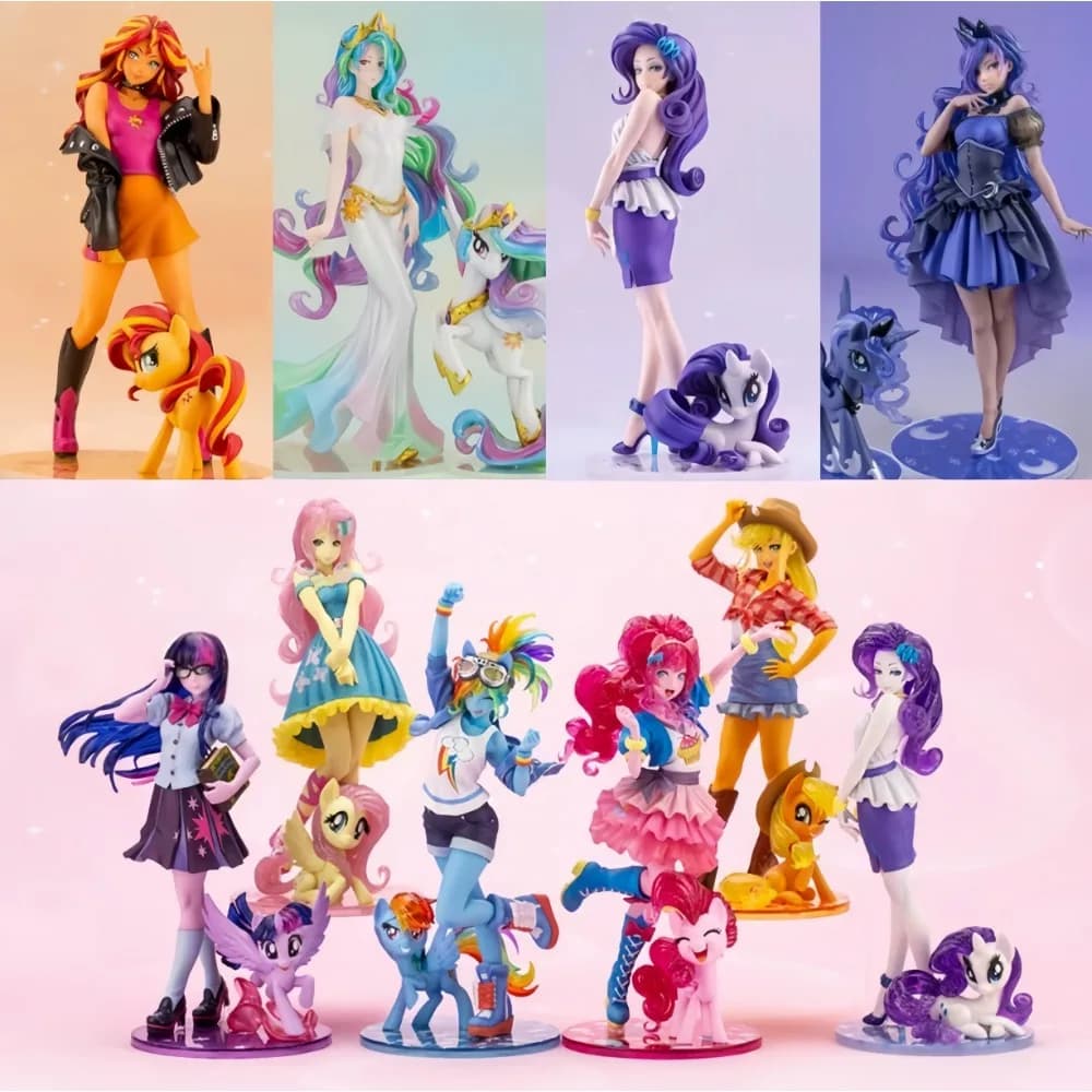 20-22cm Anime My Little Pony Figure Twilight Sparkle/Rainbow Dash/Apple Jack/Hatsune Miku Action Figures PVC Collection Toy Gift