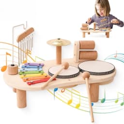 1A-Educational Toys Wooden Aeolian Bells Montessori Children's Musical Toys Xylophone Newborn Birthday Gifts Music Table Toys