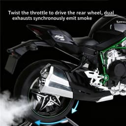 Key Start 1:9 H2 H2R Alloy Racing Motorcycle Model Diecast Track Sports Motorcycle Model Sound and Light With Spray Kid Toy Gift