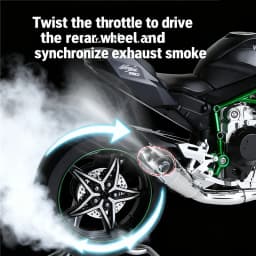 Key Start 1:9 H2 H2R Alloy Racing Motorcycle Model Diecast Track Sports Motorcycle Model Sound and Light With Spray Kid Toy Gift