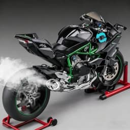 Key Start 1:9 H2 H2R Alloy Racing Motorcycle Model Diecast Track Sports Motorcycle Model Sound and Light With Spray Kid Toy Gift