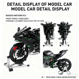 Key Start 1:9 H2 H2R Alloy Racing Motorcycle Model Diecast Track Sports Motorcycle Model Sound and Light With Spray Kid Toy Gift