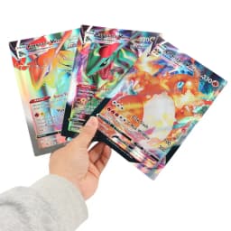 30Pcs Oversized Pokemon Cards Jumbo Letters Cards MEGA Vmax Vstar GX Arceus Pikachu Charizard Super Shiny Rare Card Birthday Gif