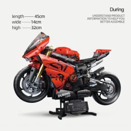 V4s Motorcycle Building Blocks Set, Super Racing Model with Display Stand, STEM Toys for Adults & Toys, Gifts for Boys and Girls