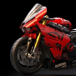 V4s Motorcycle Building Blocks Set, Super Racing Model with Display Stand, STEM Toys for Adults & Toys, Gifts for Boys and Girls
