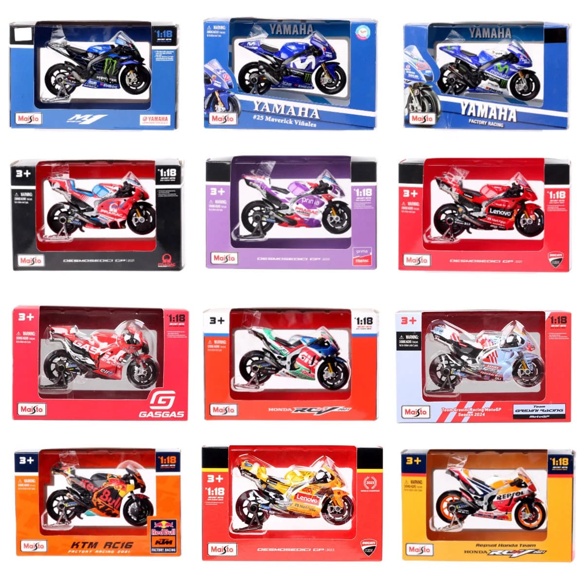 1/18 Maisto KTM RC16 Redbull Ducati GP21 GP22 GP23 GASGAS Honda RC213V Repsol Yamaha YZR-M1GP Racing Motorcycle Model Bike Moto