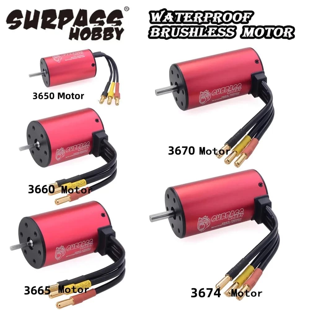 Surpass Hobby Waterproof Brushless Motor KK 3650 3660 3665 3670 3674 for 1/8 1/10 RC Car Racing Off-Road Wltoys MJX Hglrc Boat