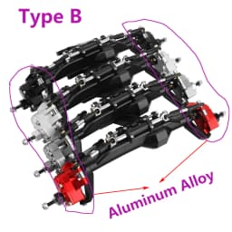 H10 Portal or Straight Axle Plastic +Brass or Aluminum Alloy Front Rear Complete Axles for Vanquish 1/10 RC Crawler Car Upgrade
