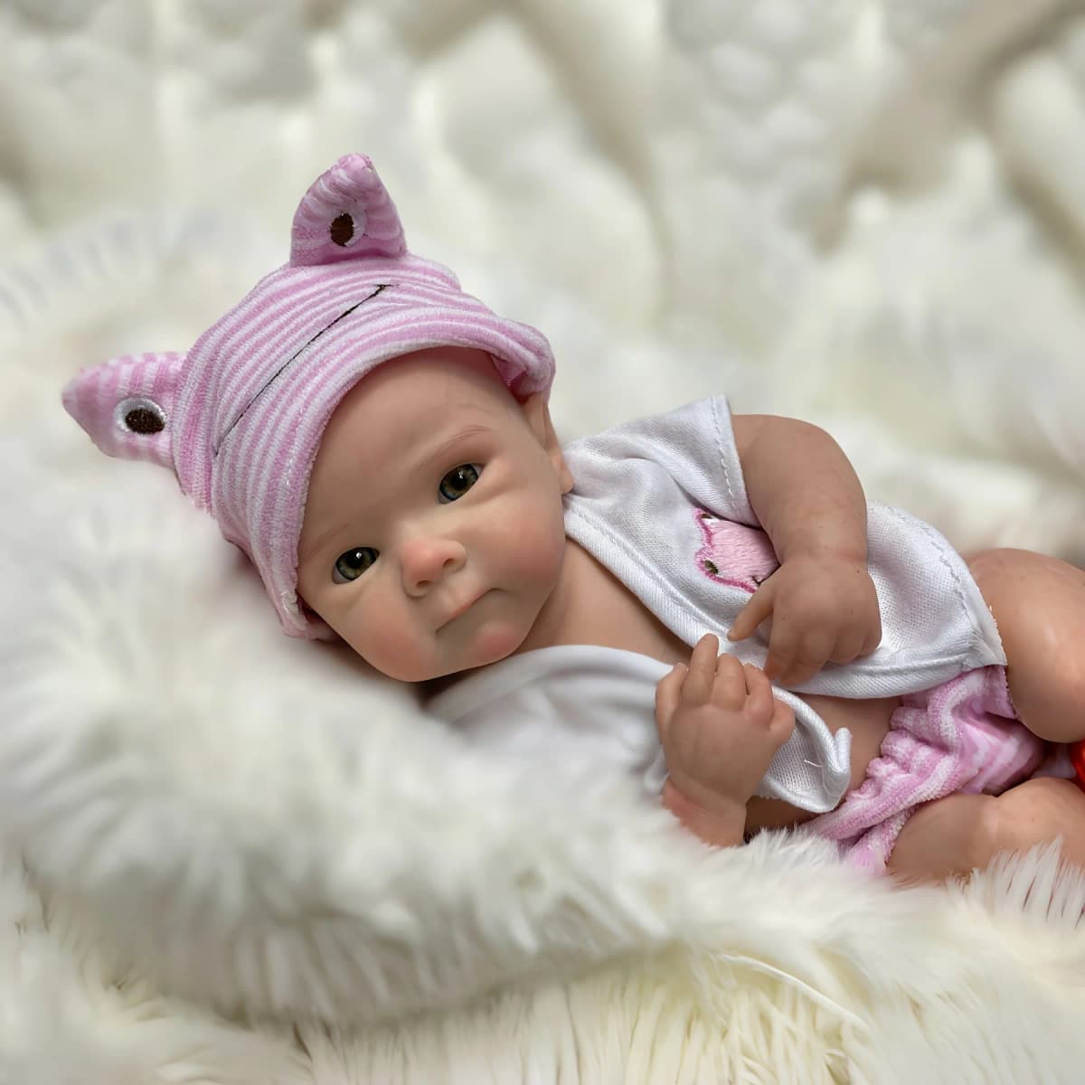Can Open Mouth 33cm Bettie Solid Silicone Bebe Reborn Girl With 2 Sets Outfits 3D Painted Skin Soft Reborn Doll For Kid's Gift