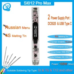 SEQURE SI012 Pro Max English-Russian Bilingual Professional Soldering Iron Pen Set with LED Light for T12|TS|SI Tip