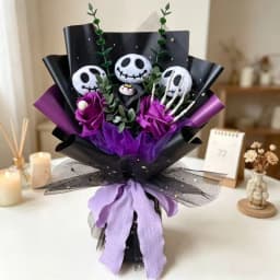 Halloween Plush Doll Toy With Flowers Bouquet Stuffed Animals Valentine Christmas Graduation Gift