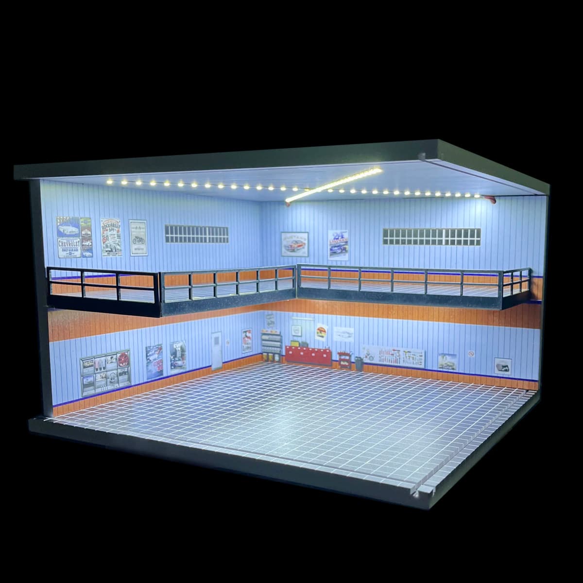 1/18 1/24 1/32 1/64 Scale LED Lighted Parking Lot Display Multi-Scale Car Garage Diorama for Hot Wheels & Matchbox Collection