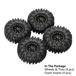 INJORA 87g Brass Swamp Claw 70*27mm S5 Mud Terrain 1.3" Wheel Tires Set for 1/18 1/24 RC Crawler Car