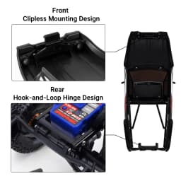 INJORA IR60 Pickup Hard Body Shell with Bed Rack for 1/18 RC Crawler TRX4M Defender Bronco