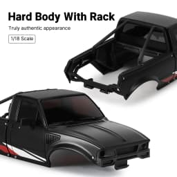 INJORA IR60 Pickup Hard Body Shell with Bed Rack for 1/18 RC Crawler TRX4M Defender Bronco