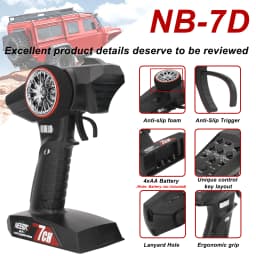 RC Car Transmitter & Receiver 7CH 4CH 2.4G Digital Radio Remote Control with RX-G7X/RX-G4 Receiver for RC Crawler Car MN82 MN99S