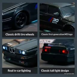 1:24 RC Drift Car 4WD Remote Control Car with Classic LED Lights High Speed Rechargeable Racing Sport Toy for Boys and Adults