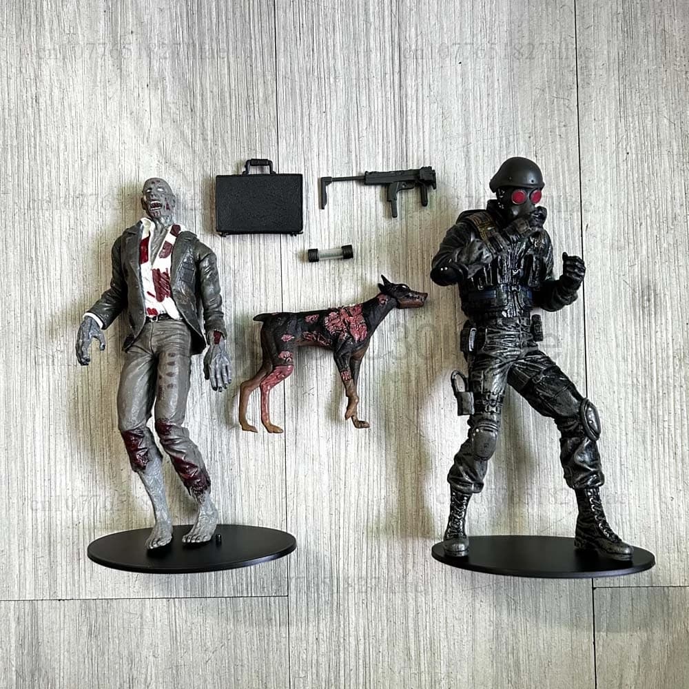 Redfield Hunk Zombie With Dog Licker And Walker Chris Redfield Biohazard Executioner Majini Action Figure Model Toys Room Decor