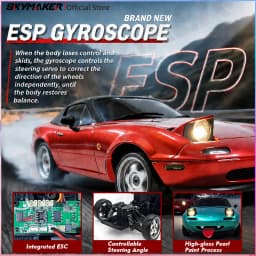 LDRC Upgraded LD1804 1:18 MX-5 RWD RC Drift Car Gyro Stabilization LED Headlight Funny Tongue 2.4G Remote Control Toy Car Gift