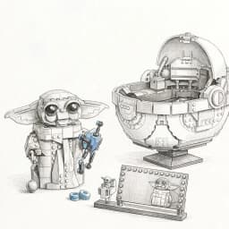 new1048PCS Spaceship with Baby Stroller Building Blocks Creative Assembly Model Christmas Gifts Home Desktop Decor