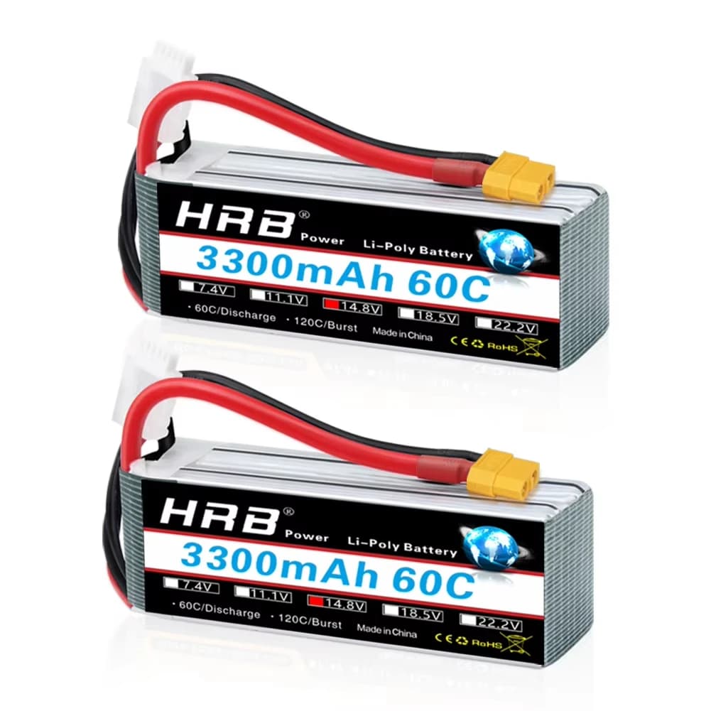 HRB 14.8V 4S 3300mah Lipo Battery XT60 60C For RC FPV Airplanes Drone Racing Boat Car Parts