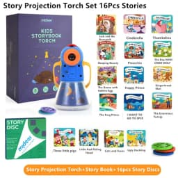 Story Projector With Night Light Flashlight Toy For Childen Sleeping Story Machine Luminous Toy Baby Early Learning Educational