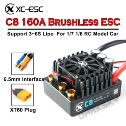 XC-ESC C8 160A Brushless ESC Support 3S~6S Lipo Battery For 1/7 1/8 RC Model Car Desert Truck Monster Truck Buggy Accessories