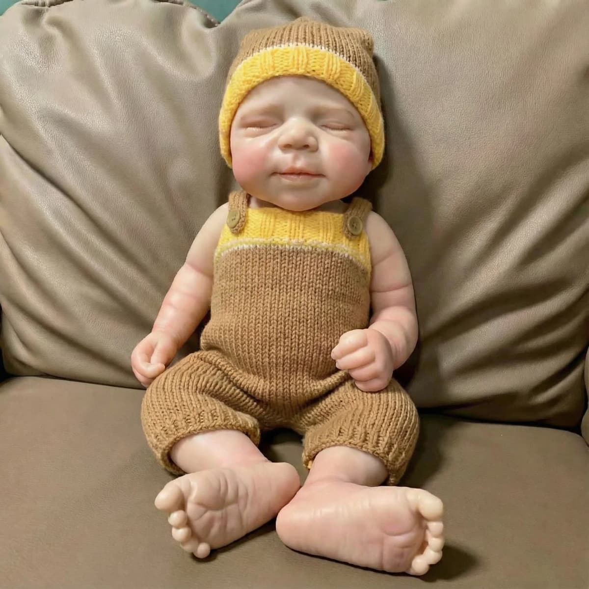 NPK 18inch Platinum Silicone Baby Doll - Pascale Girl Real Weighted 3000G with Pacifier Solid Mouth Open Design Collectible