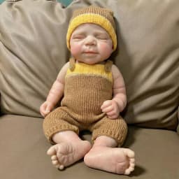 NPK 18inch Platinum Silicone Baby Doll - Pascale Girl Real Weighted 3000G with Pacifier Solid Mouth Open Design Collectible